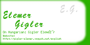 elemer gigler business card
